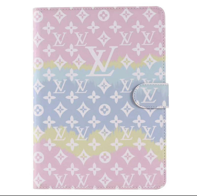 LV brand ipad air 5/9/mini6 case coque luxe colorful logo monogram card  leder cover hülle