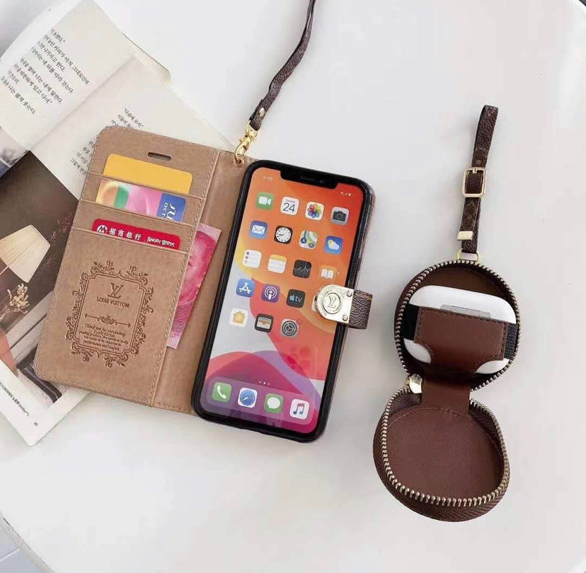 Louis vuitton iphone case iphone 14 pro leather LV iPhone 14 pro max  Protective Cover Card Storage Luxury Carrying Shoulder iphone 13 pro max  Case