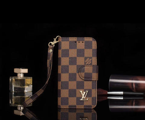lv wallet case brown leather for iphone 15 pro max