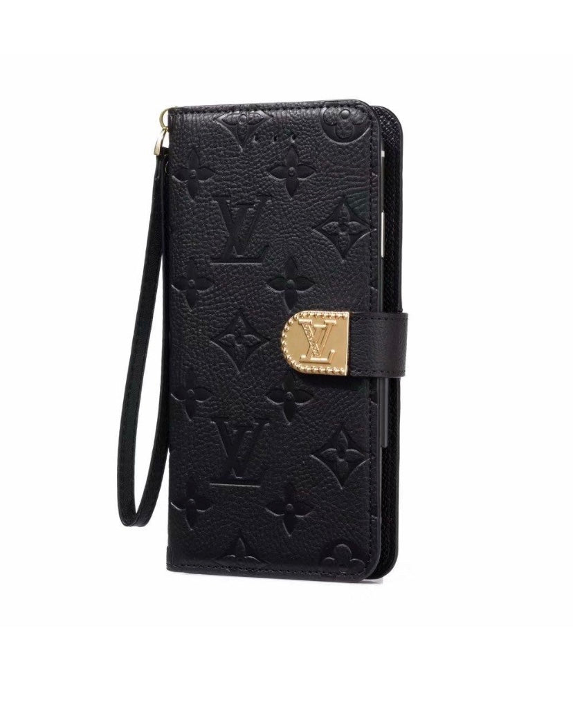 Leather Folio Louis Vuitton And Gucci iPhone Case + FREE AIRPODS