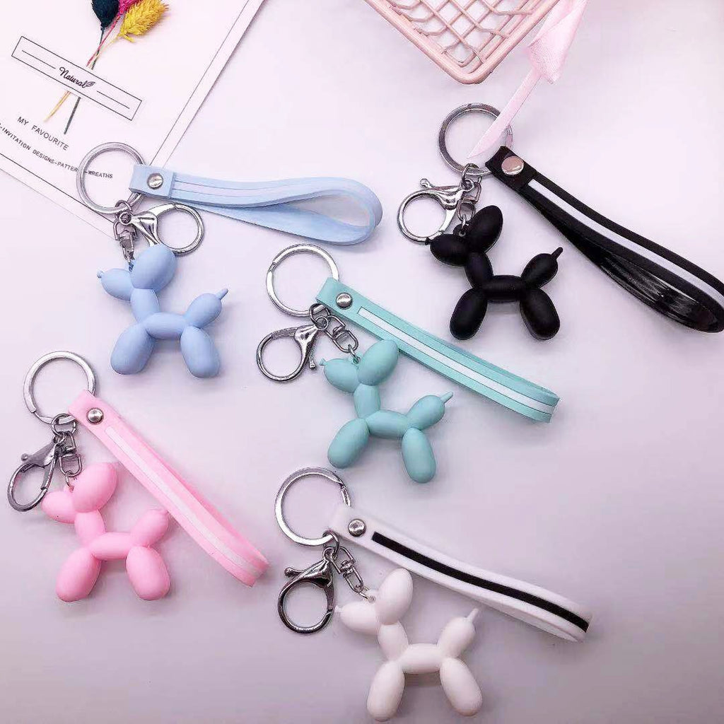 Balloon Dog Keychain, Cute Animal Balloon Puppy Keychain, Car Keys