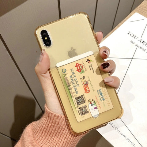Image of Transparent  Card Holder Phone - willbling