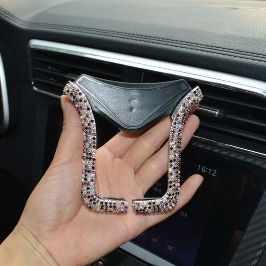 Car Phone Holder with Bing Crystal Rhinestone - willbling