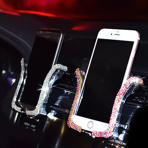 Image of Car Phone Holder with Bing Crystal Rhinestone - willbling